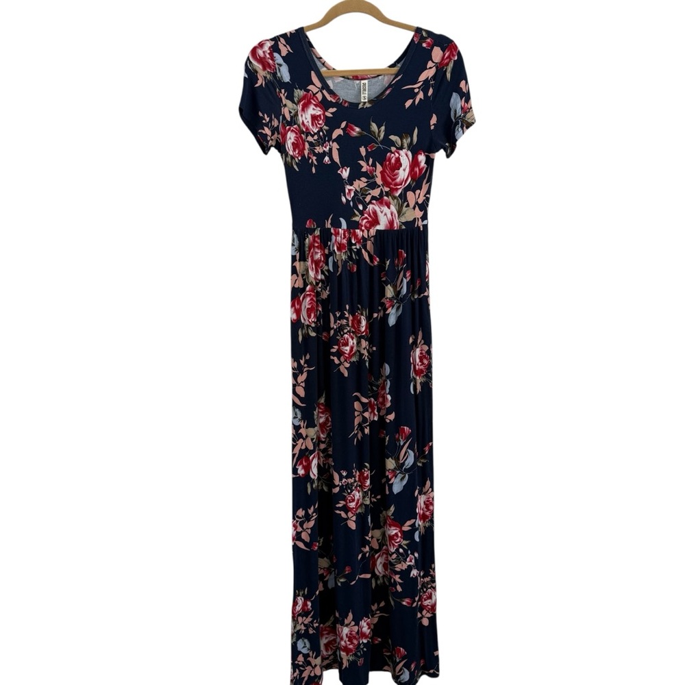 Grecerelle Floral Navy Maxi Dress